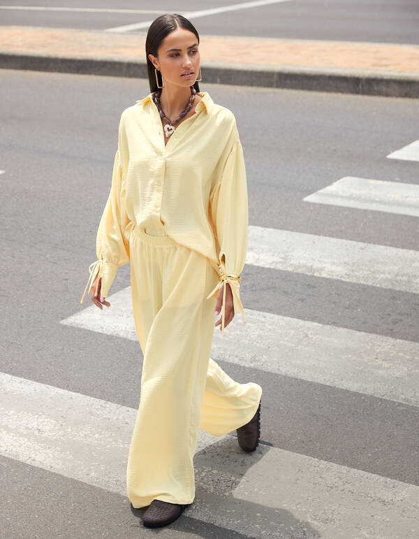 Twist Wide Leg Fit Hose Hellgelb SHOEBY WOMEN