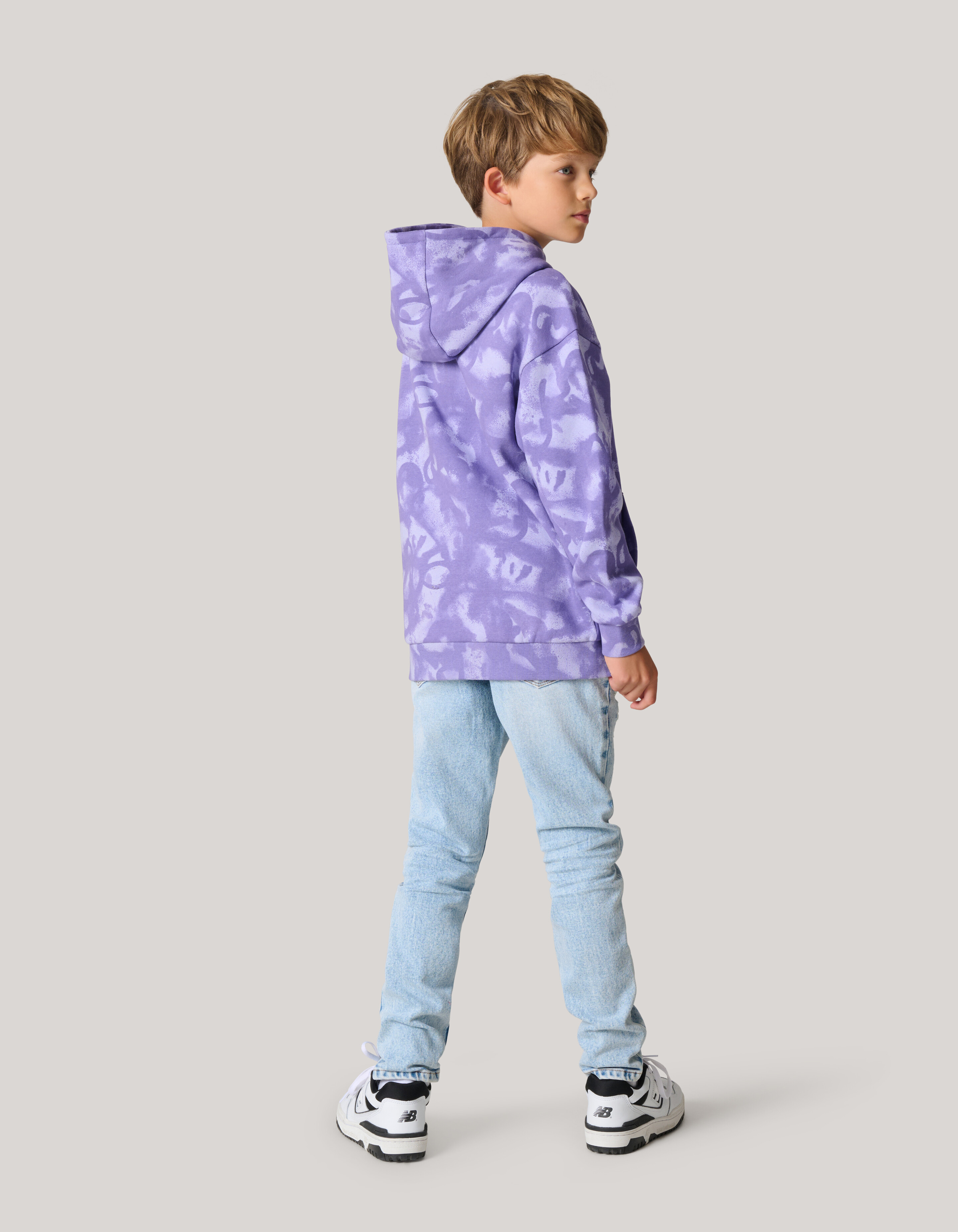 Printed Hoodie Paars SHOEBY BOYS