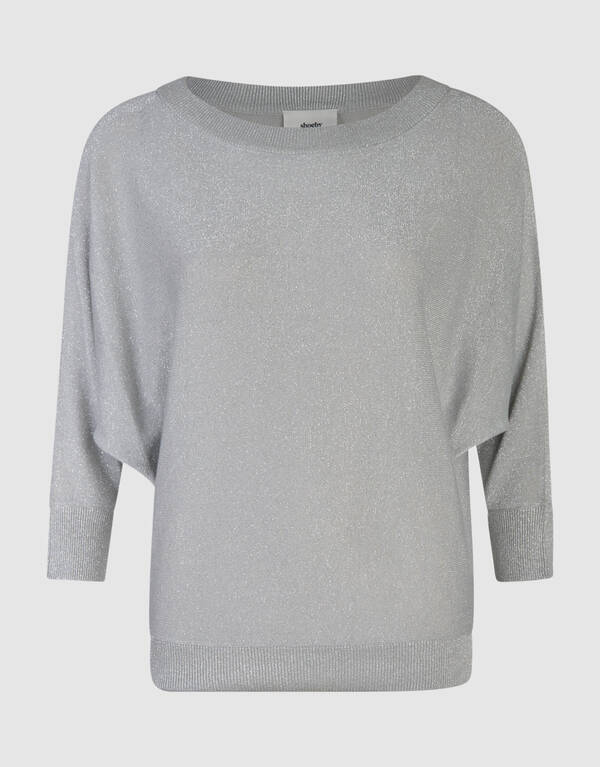 Glitzer Fledermaus Pullover Hellgrau SHOEBY WOMEN