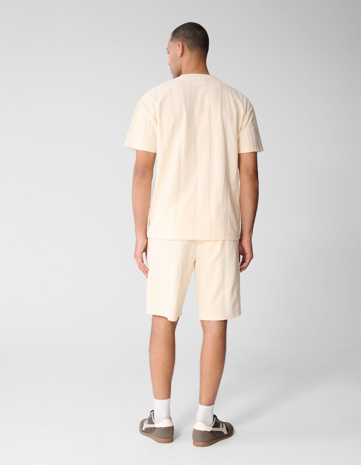 Wellenlinien T-Shirt Hellgelb SHOEBY MEN