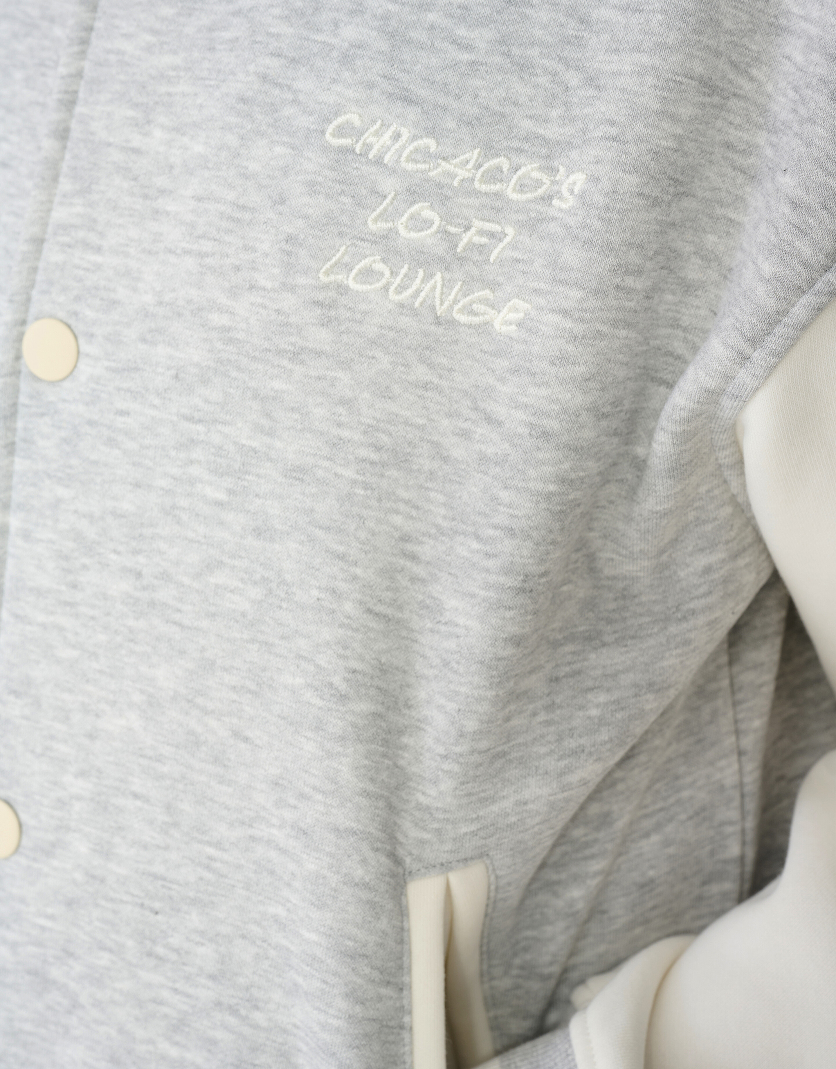 Varsity Bomber Sweatjacke Hellgrau SHOEBY BOYS