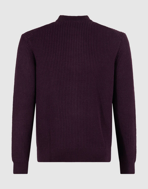 Rundhals-Strickpullover Dunkelrot SHOEBY MEN