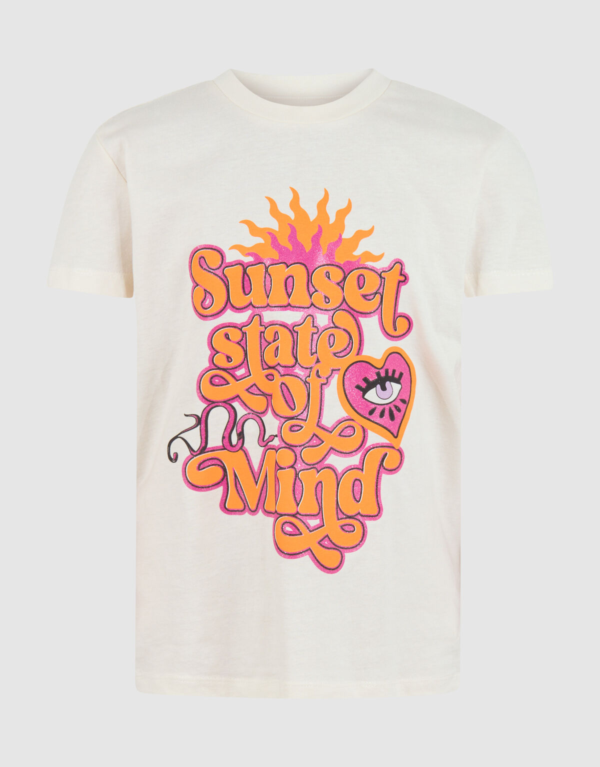 Glitter Artwork T-shirt Off White SHOEBY GIRLS