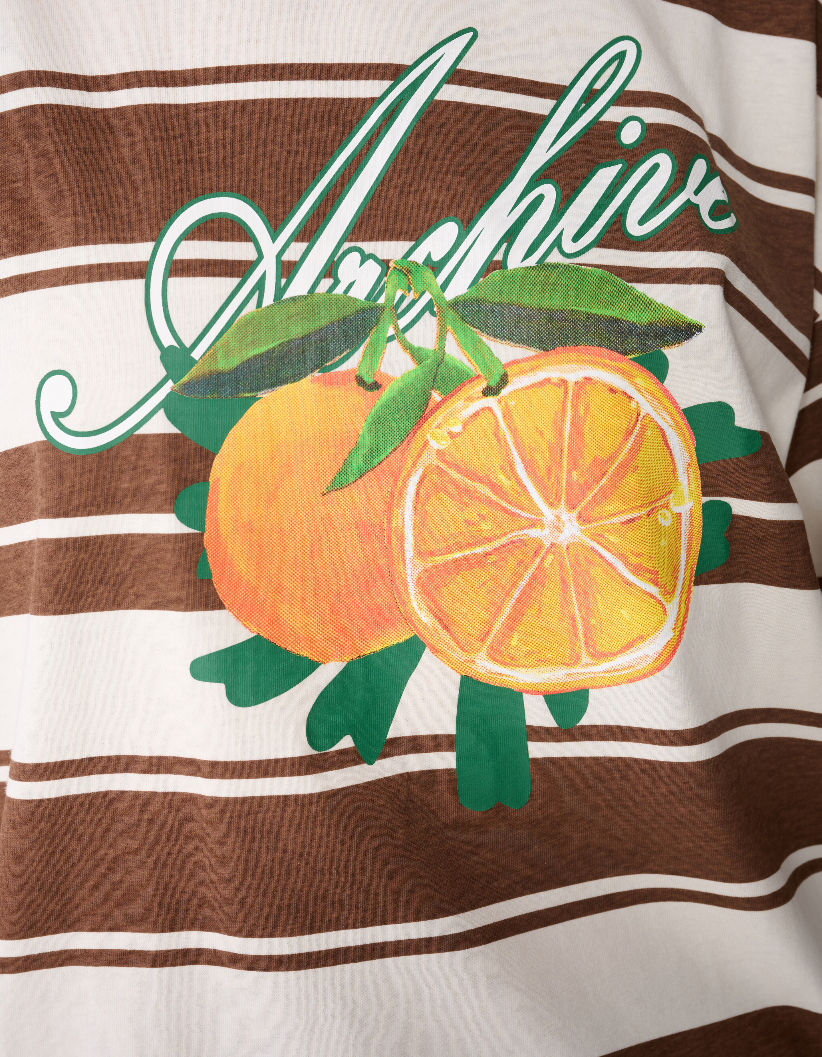 Gestreiftes Kunstwerk T-Shirt Braun SHOEBY WOMEN