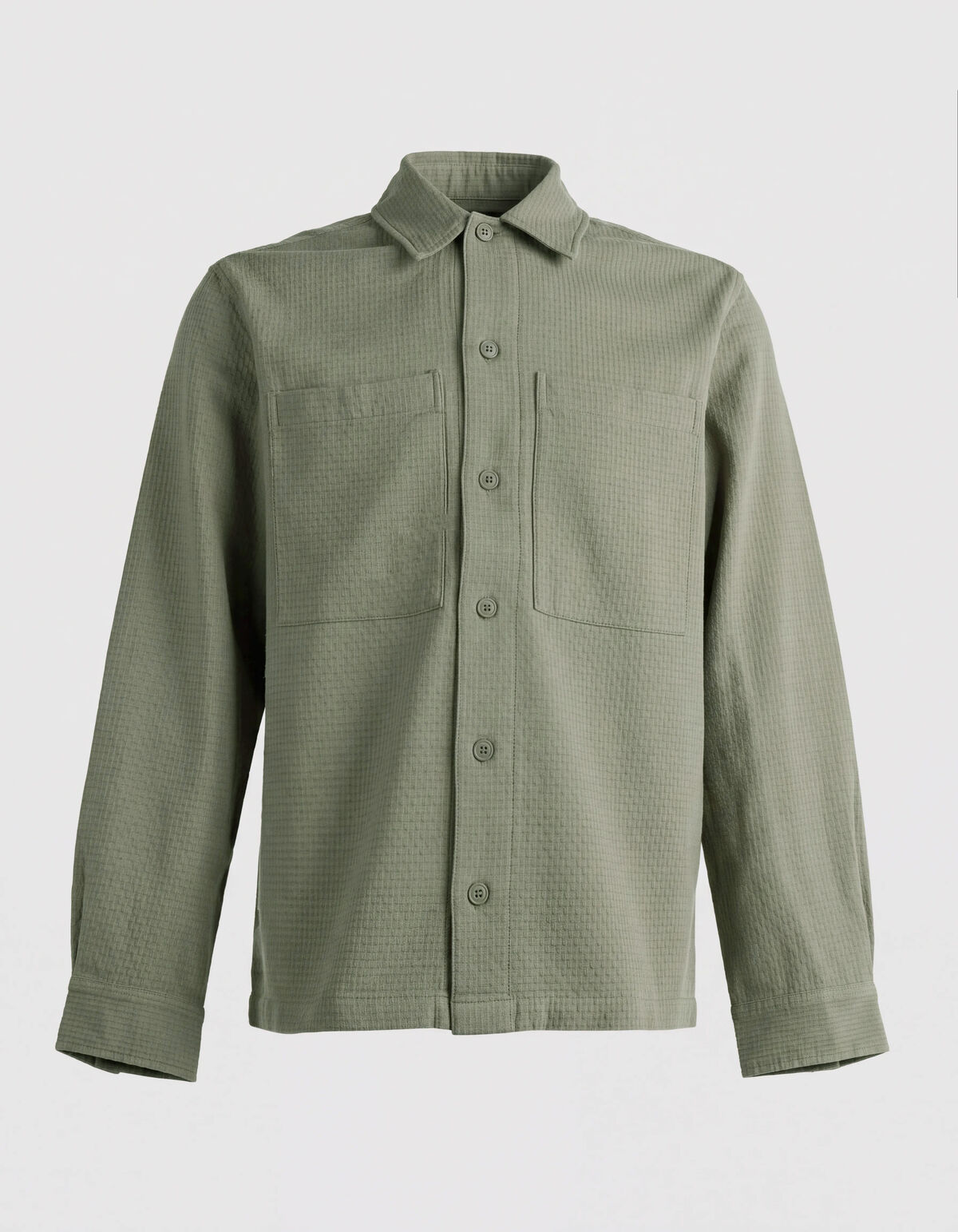 Block-Jacquard-Overshirt Gr&uuml;n SHOEBY MEN