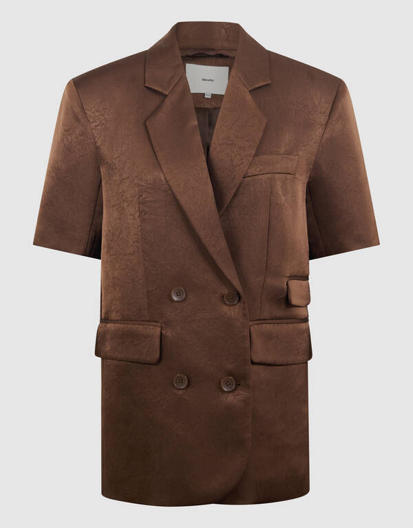 Kurz&auml;rmeliger Blazer Dunkelbraun SHOEBY WOMEN