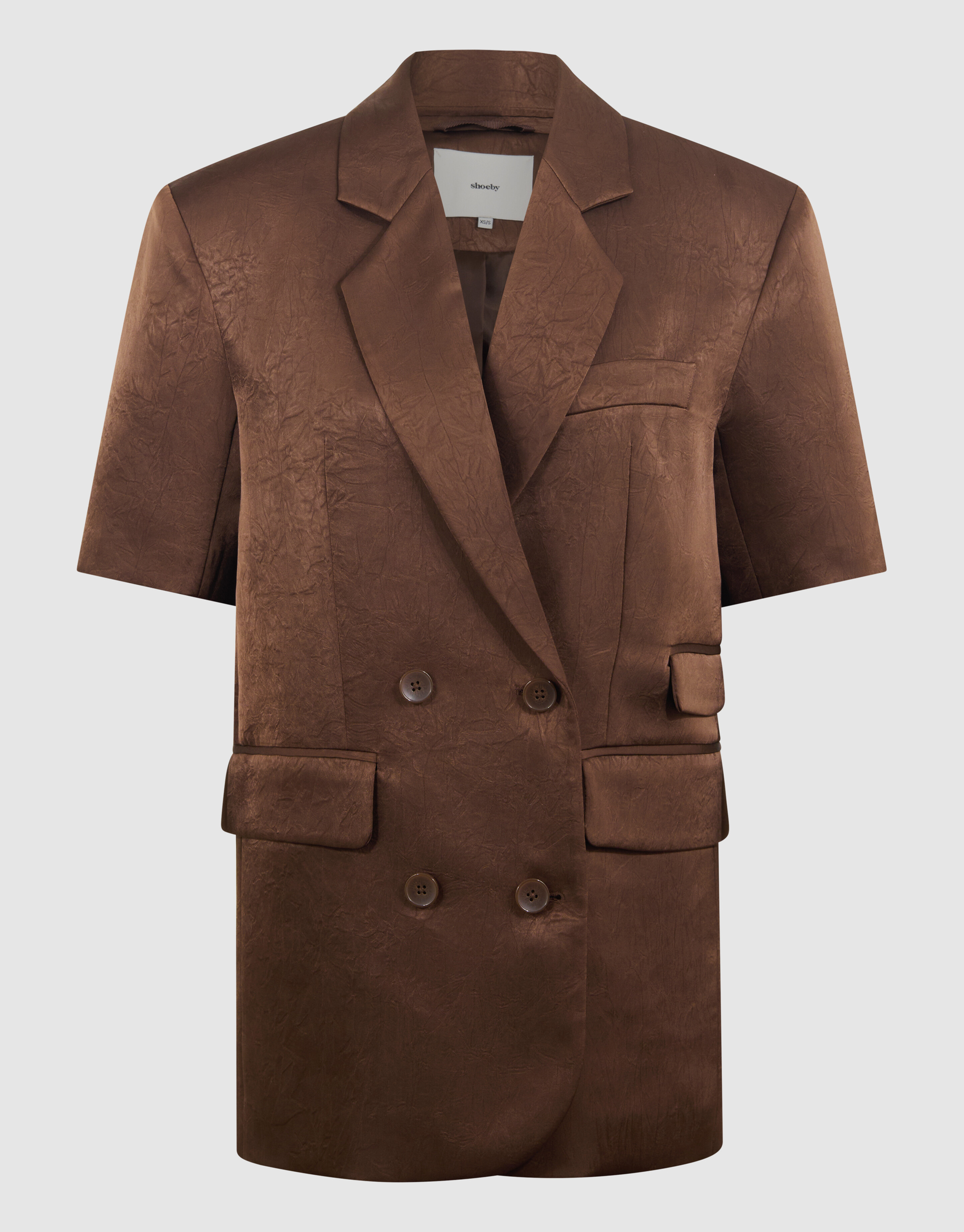 Kurz&auml;rmeliger Blazer Dunkelbraun SHOEBY WOMEN