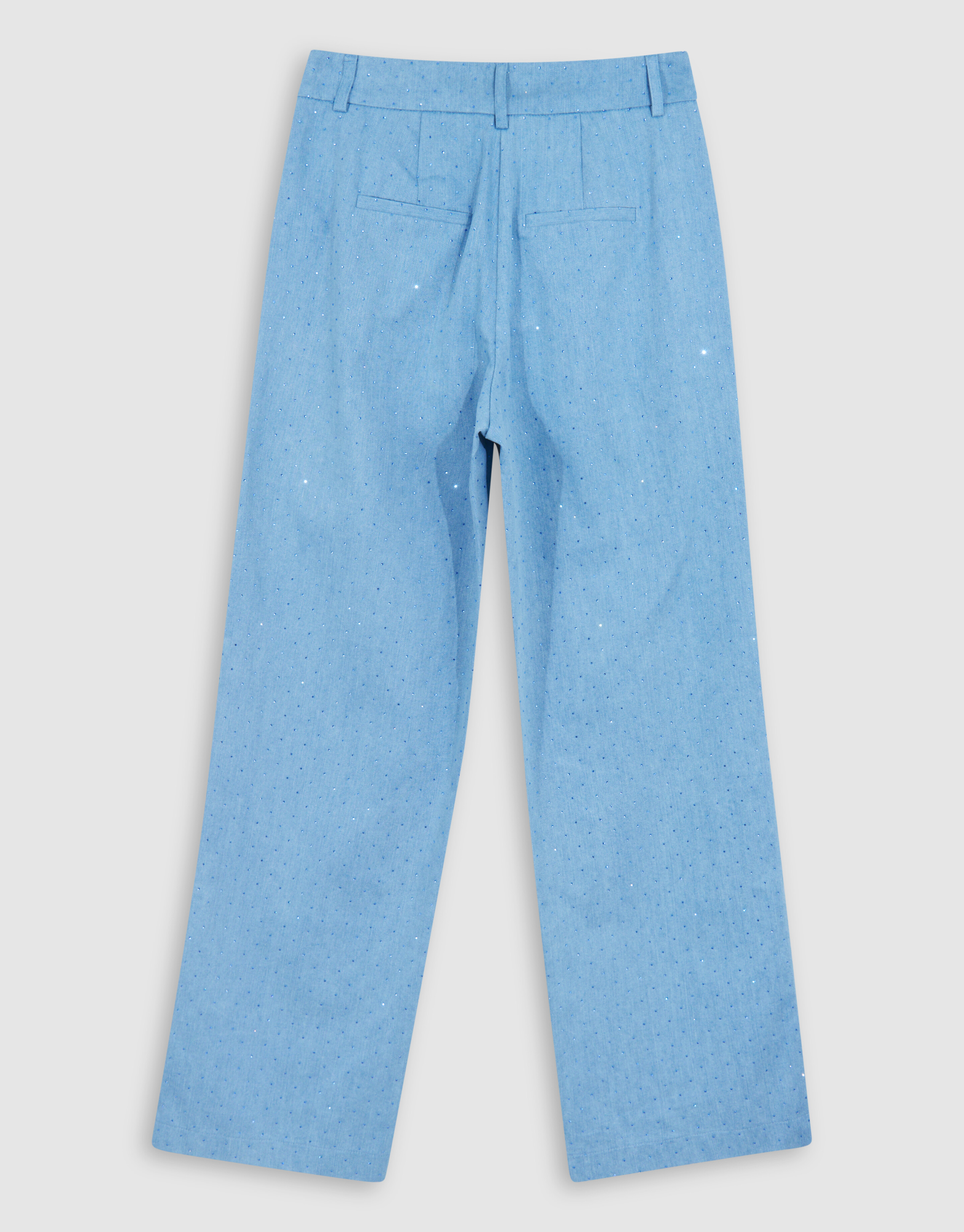 Strass Denim Hose mit weitem Bein Blau SHOEBY WOMEN
