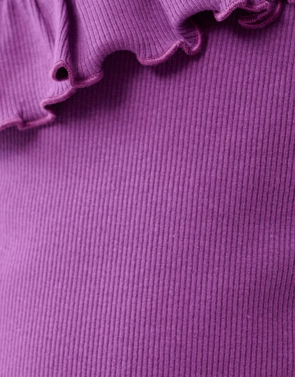 Ein-Schulter-R&uuml;schen-Top Lila SHOEBY GIRLS