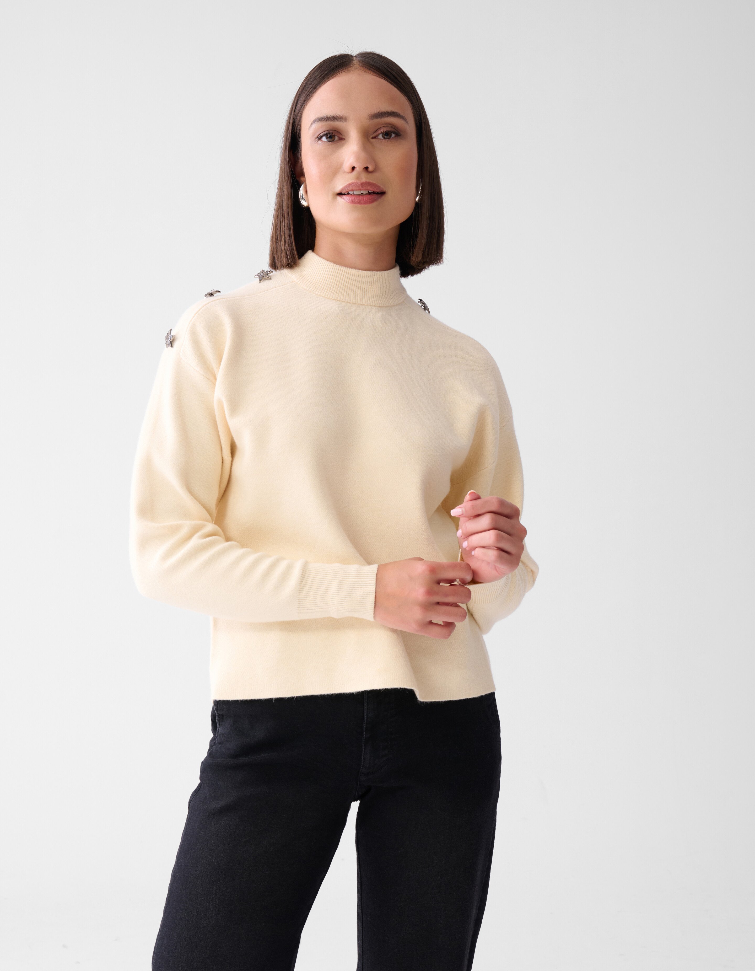 Knopf-Pullover Off White SHOEBY WOMEN