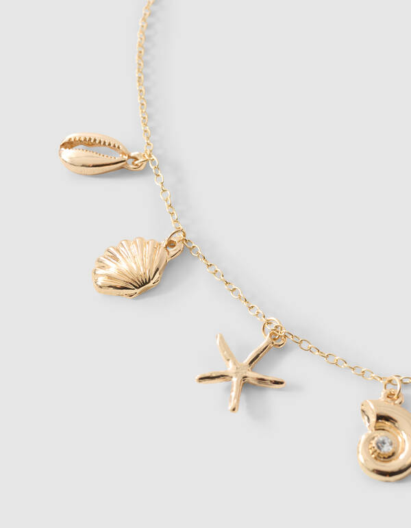 Muschel-Anh&auml;nger-Kette in Gold SHOEBY ACCESSOIRES