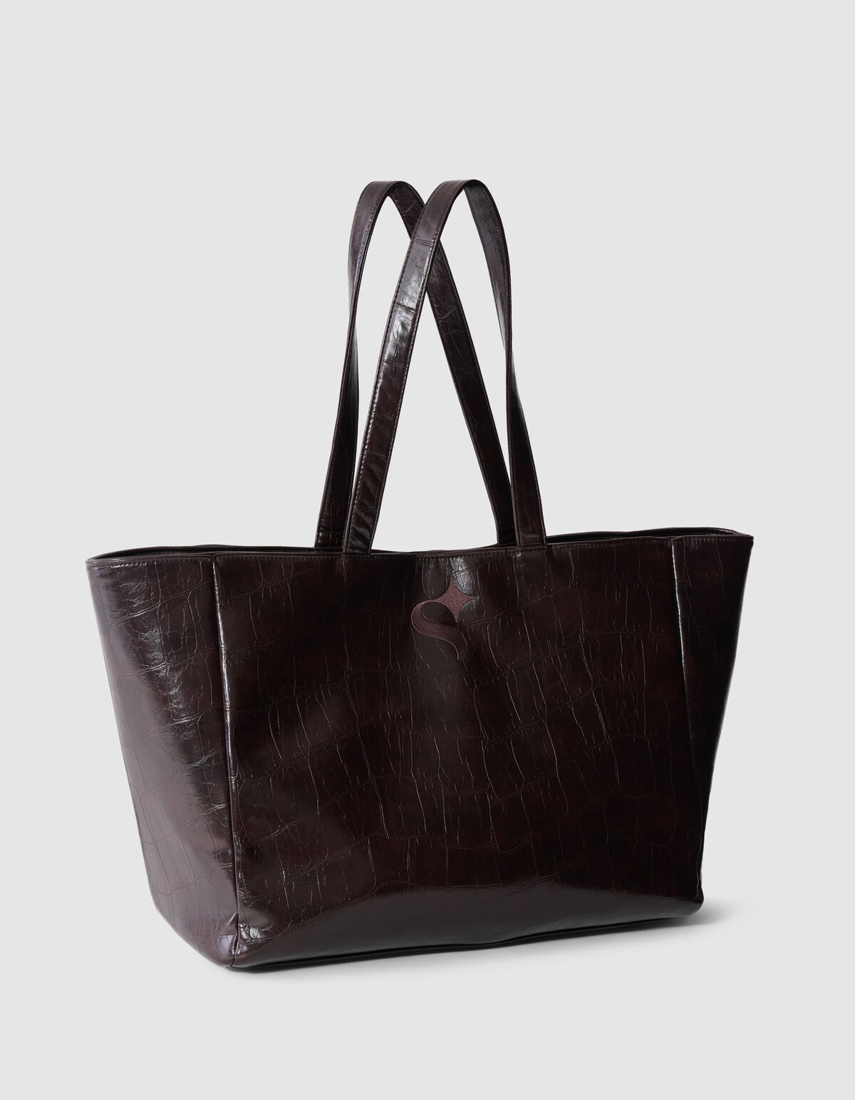 Croco Logo Shopper Dunkelbraun SHOEBY ACCESSOIRES