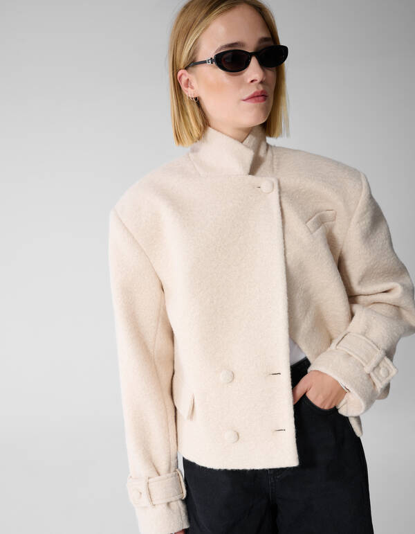 Teddy-Boucl&eacute;-Jacke in Offwhite By Lonneke SHOEBY WOMEN