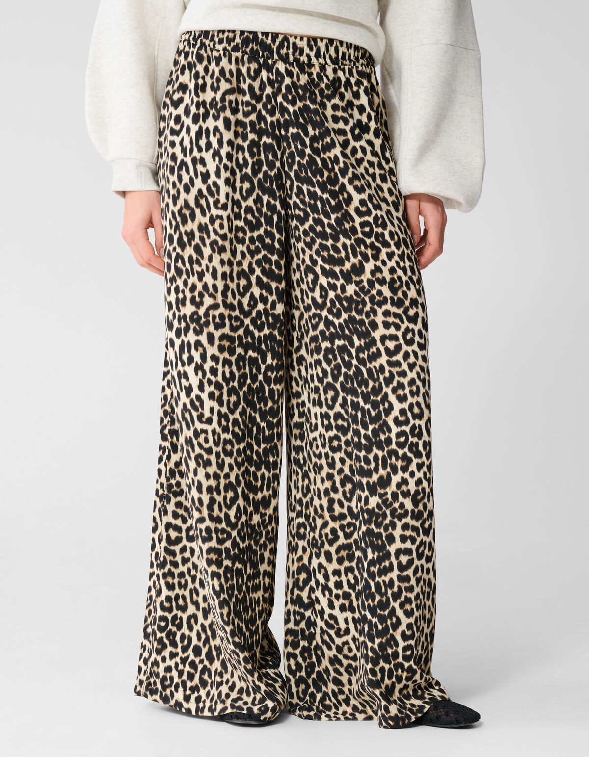 Leopard Weitbein-Hose Braun SHOEBY WOMEN