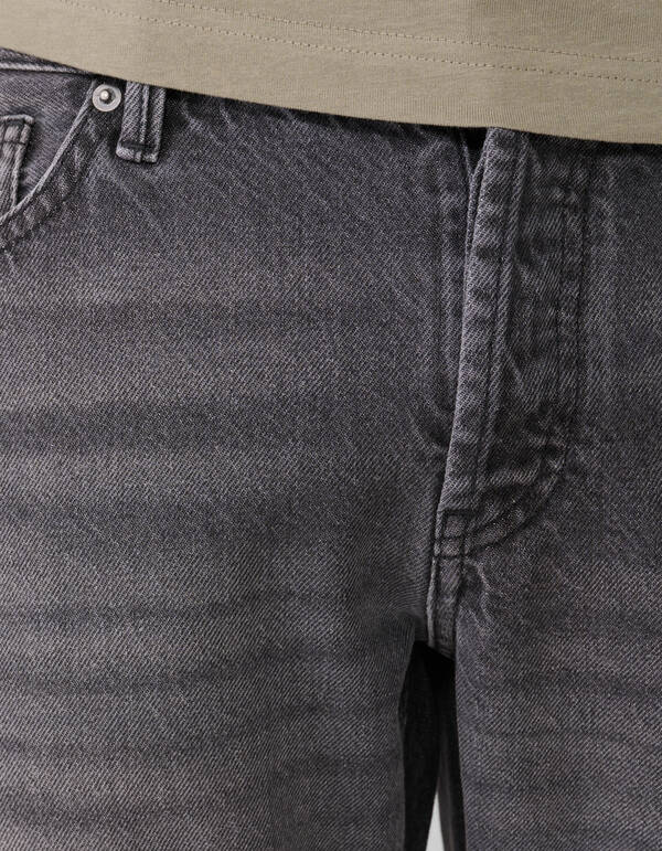 Moderne Straight Fit Jeans Waschung Schwarz L32 SHOEBY MEN