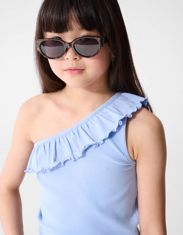 Ein-Schulter-Rippenoberteil Blau SHOEBY GIRLS
