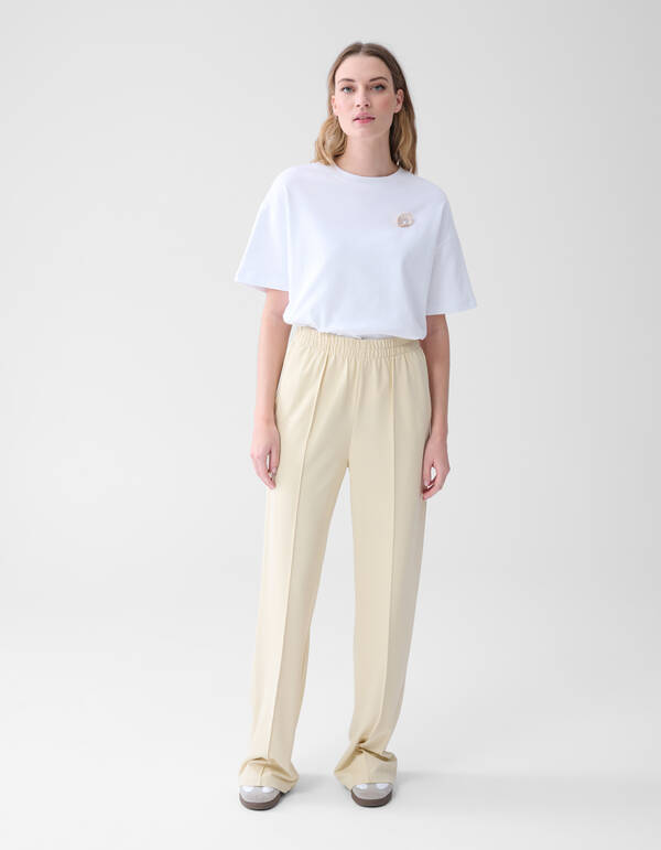 Basic Hose mit weitem Bein Off White SHOEBY WOMEN