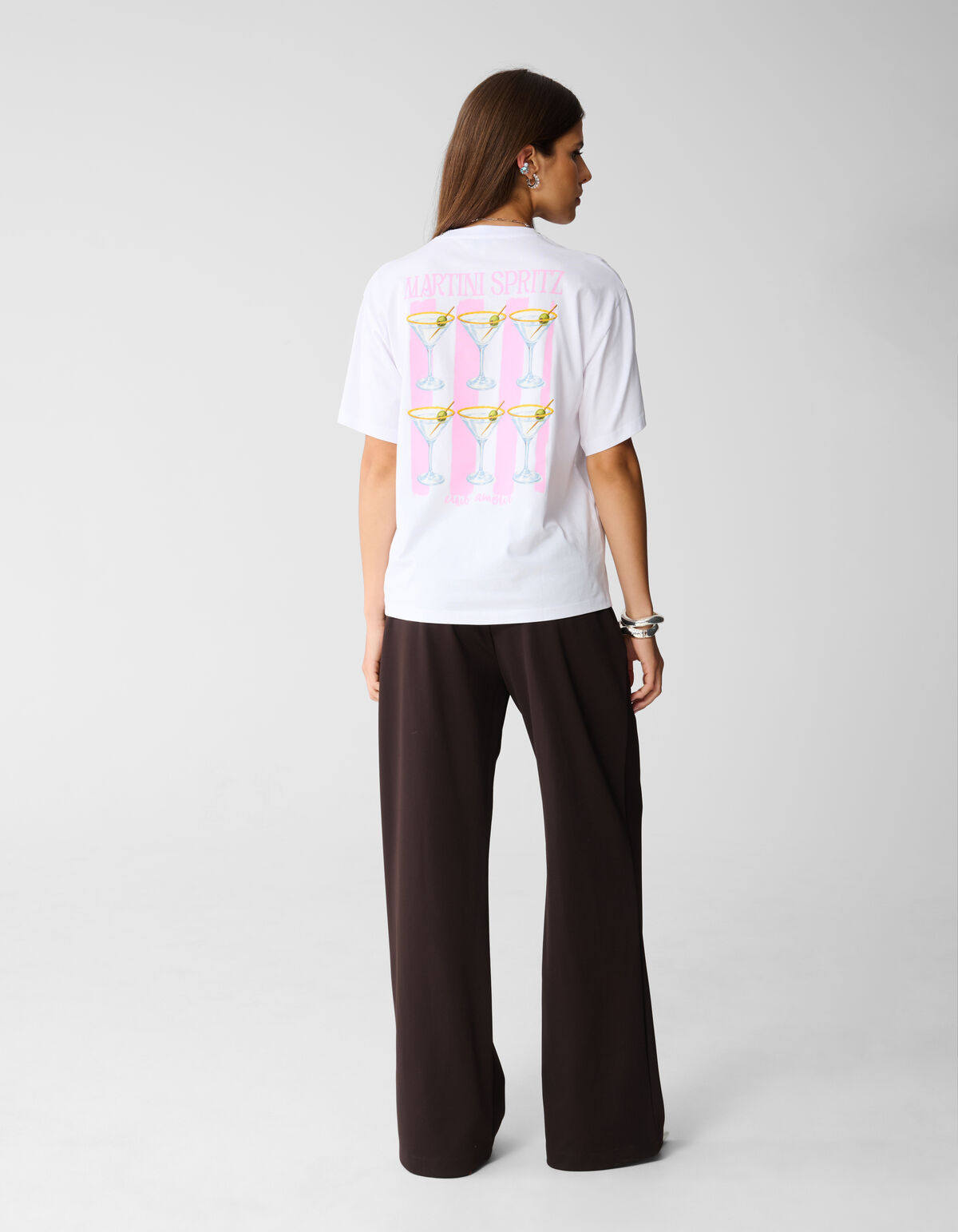 Cocktail Artwork T-Shirt Weiß SHOEBY WOMEN