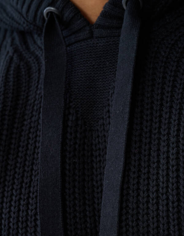 Gestrickter schwarzer Hoodie SHOEBY MEN