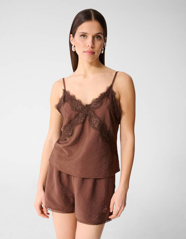Kanten Twist Singlet Braun SHOEBY WOMEN