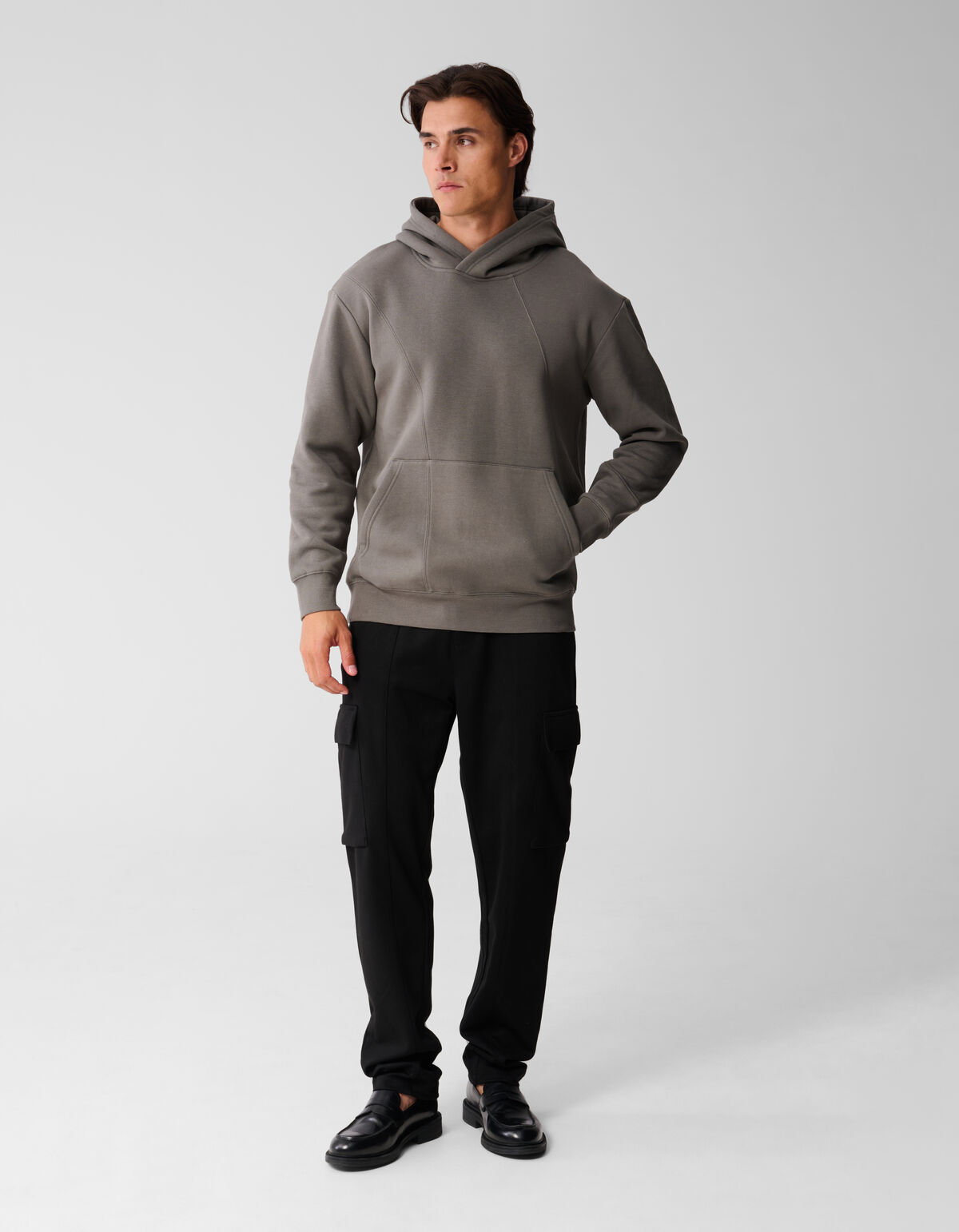 Gemischter Sweat-Hoodie Dunkelgrün SHOEBY MEN