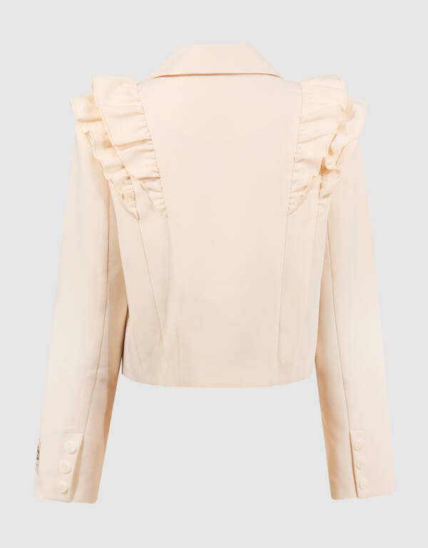 Cropped Ruffle Blazer Lichtgeel SHOEBY GIRLS