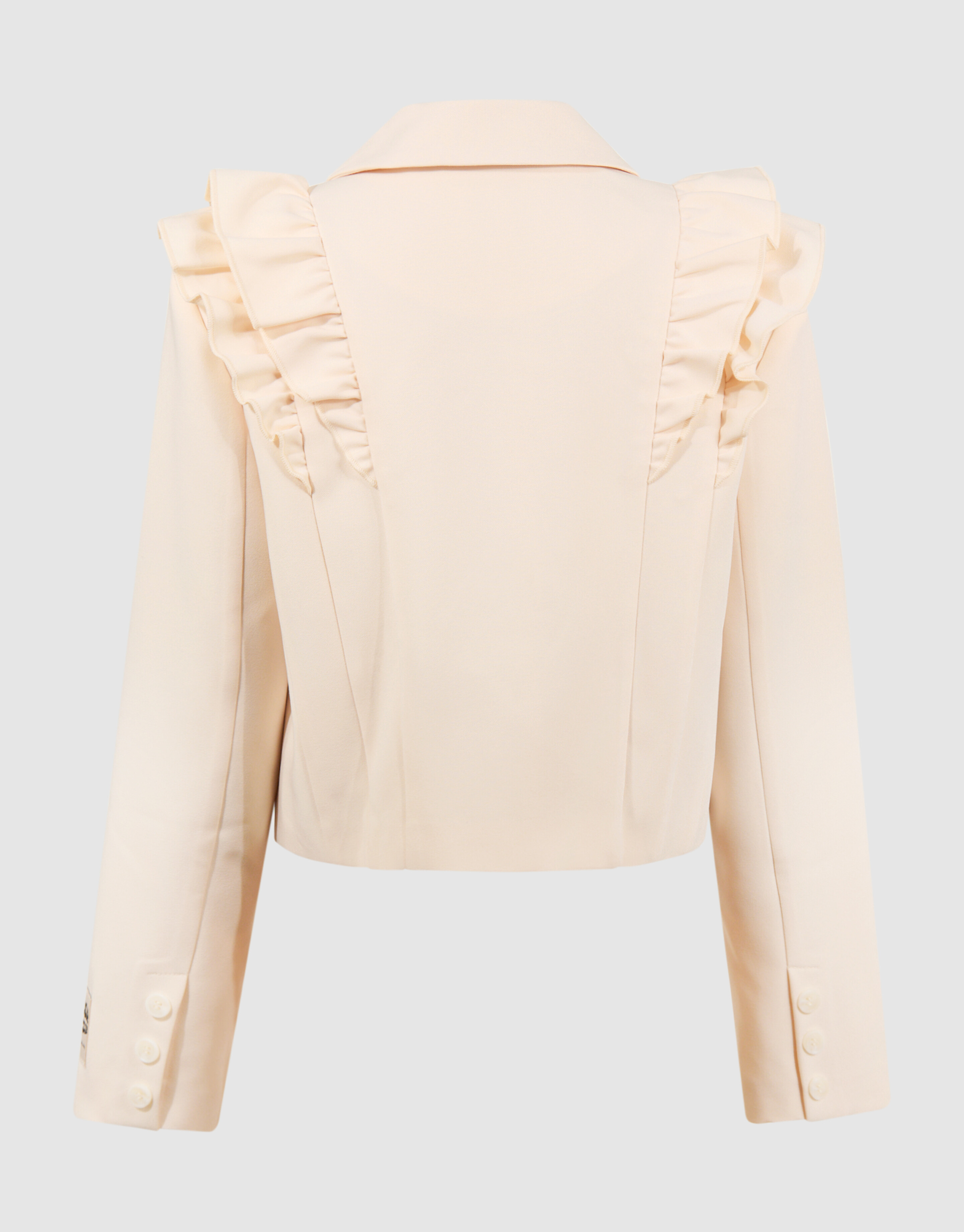 Cropped Ruffle Blazer Lichtgeel SHOEBY GIRLS