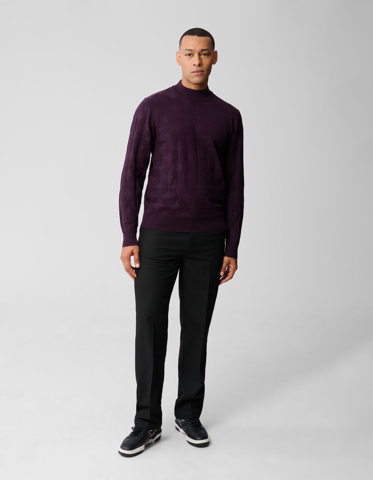 Glitzernder Strickpullover, Dunkelrot SHOEBY MEN