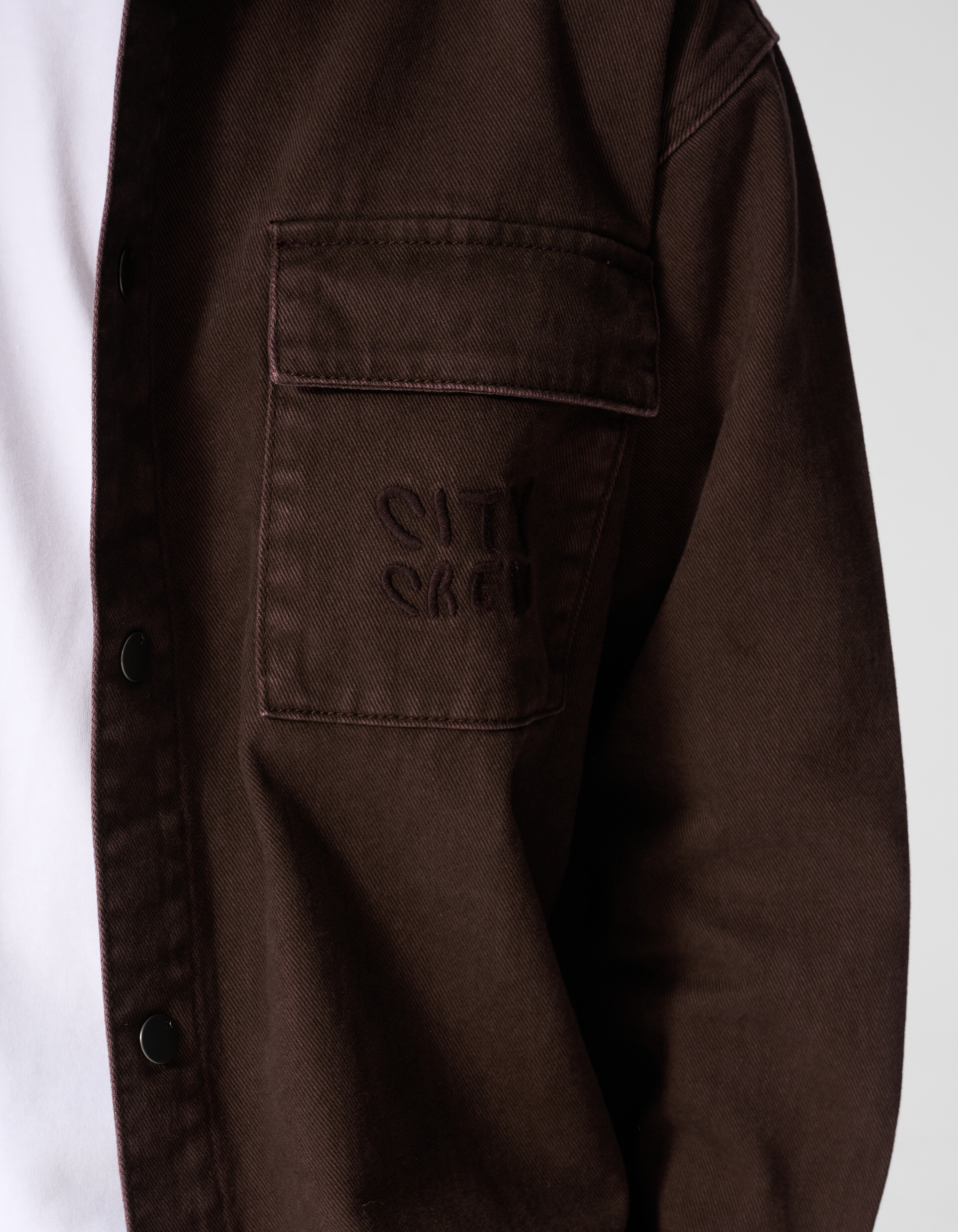 Oversized-Denim-Overshirt Dunkelbraun SHOEBY BOYS