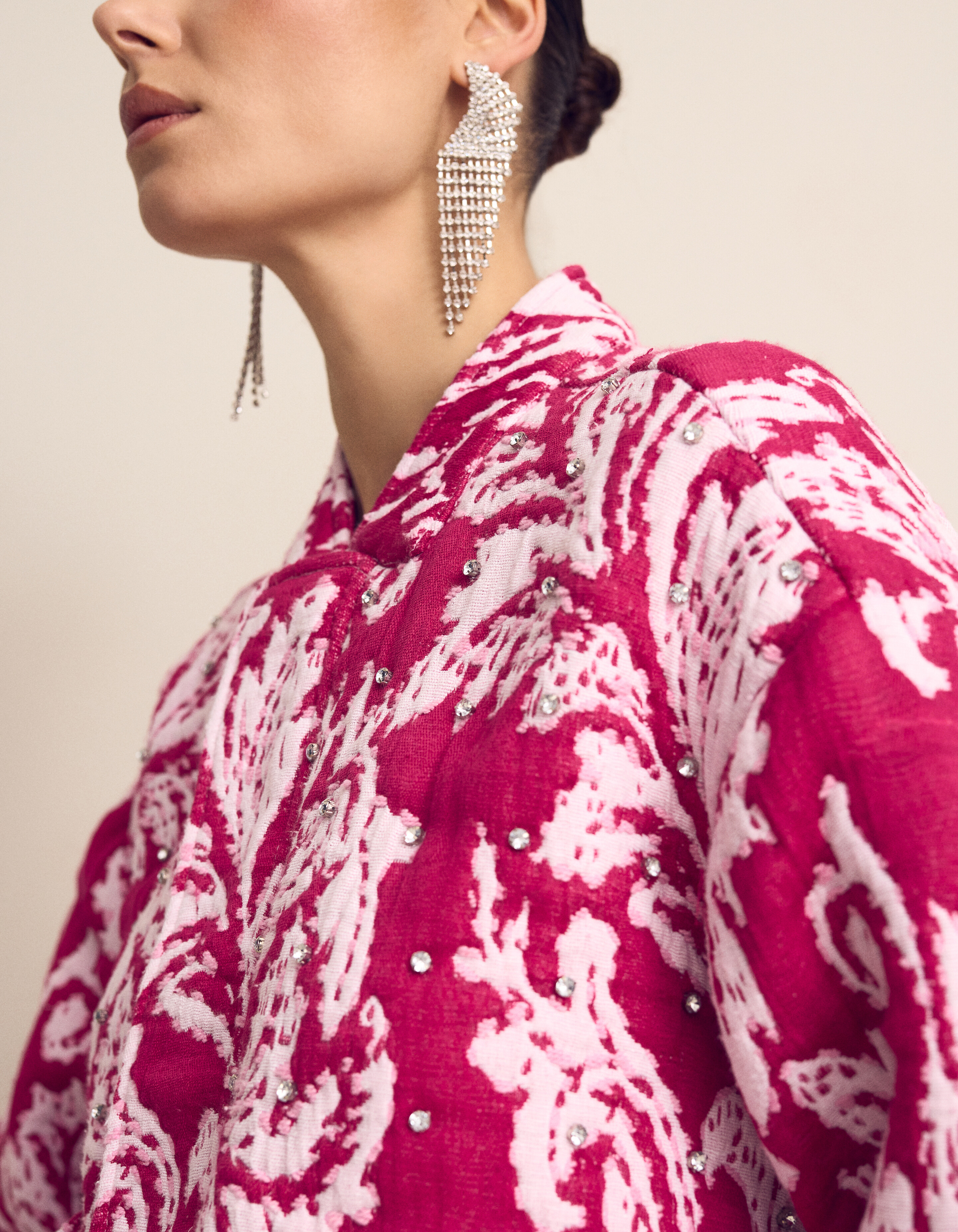 &Uuml;bergro&szlig;e Jacquard-Bomberjacke Rosa SHOEBY WOMEN