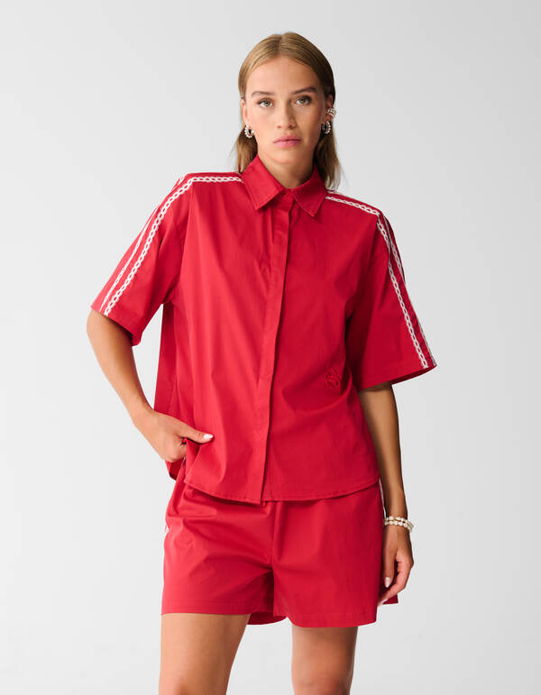 Sportliche Bluse in Übergröße Rot SHOEBY WOMEN