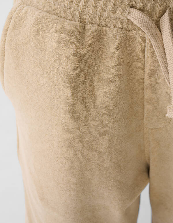 Frottee Relaxed Fit Shorts Beige SHOEBY BOYS