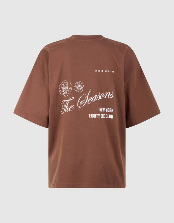 Seasons Artwork T-Shirt Braun SHOEBY WOMEN